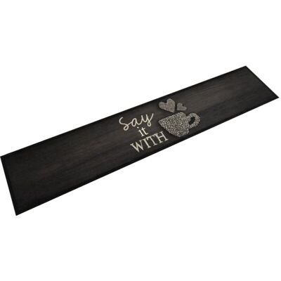 Vidaxl - Kitchen Rug Washable Cup Black 60x300 cm Velvet Vidaxl - Kitchen Rug Washable Cup Black 60x300 cm Velvet