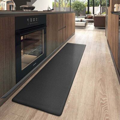 TORMATOR Kitchen Mat, Kitchen Mat in Front of Sink, Waterproof PVC Hallway Mat, Long Non-Slip and Oil-Resistant Runner Rug (43 x 150 cm, Black), by TORMATOR Kitchen Mat, Kitchen Mat in Front of Sink, Waterproof PVC Hallway Mat, Long Non-Slip and Oil-Resistant Runner Rug (43 x 150 cm, Black), by