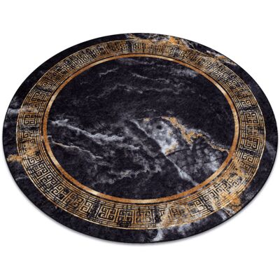 RugsX MIRO 51199.806 modern washable carpet - black / gold - 120cm RugsX MIRO 51199.806 modern washable carpet - black / gold - 120cm