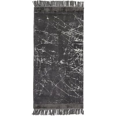Beliani Viscose Area Rug Dark Grey - Modern Glam - 80x150cm Beliani Viscose Area Rug Dark Grey - Modern Glam - 80x150cm