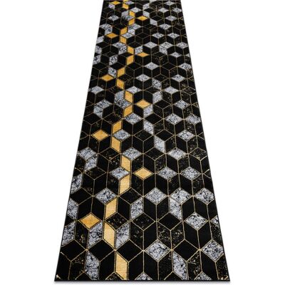 RugsX Black/Gold Modern GLOSS Carpet - 86cm x 250cm - Hallway Runner RugsX Black/Gold Modern GLOSS Carpet - 86cm x 250cm - Hallway Runner