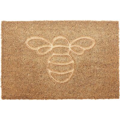 BELIANI Modern Indoor Doormat 40x60cm Bee Pattern Coconut Fiber BELIANI Modern Indoor Doormat 40x60cm Bee Pattern Coconut Fiber