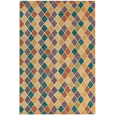 Beliani Wool Multicolour Geometric Pattern Area Rug - 160x230cm Beliani Wool Multicolour Geometric Pattern Area Rug - 160x230cm