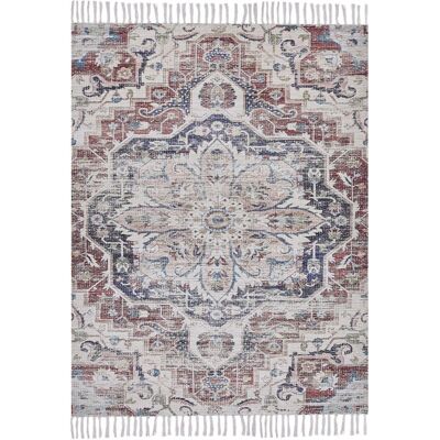 Beliani Multicolour Polyester Cotton 140x200cm Rug - Vintage Oriental Beliani Multicolour Polyester Cotton 140x200cm Rug - Vintage Oriental