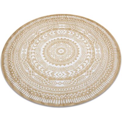 RugsX Fun Napkin Circle - Gold Carpet 200cm - Carpet RugsX Fun Napkin Circle - Gold Carpet 200cm - Carpet