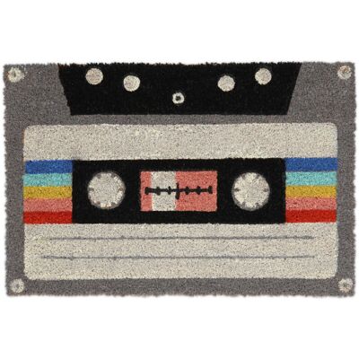 Relaxdays Entry Door Mat - Coconut Retro Cassette Design 60x40cm Relaxdays Entry Door Mat - Coconut Retro Cassette Design 60x40cm