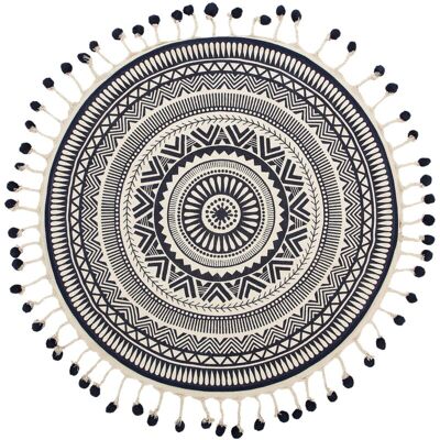 Beliani Model - Cotton Round Rug - 120cm Diameter - Living Room Beliani Model - Cotton Round Rug - 120cm Diameter - Living Room