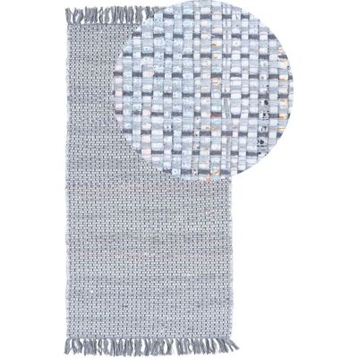 Beliani Cotton Area Rug 80 x 150 cm Grey - Rug Beliani Cotton Area Rug 80 x 150 cm Grey - Rug