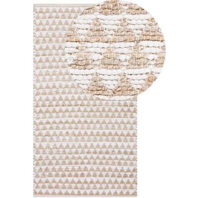 Beliani Rug Beige Jute Cotton 80x150 - Rug Beliani Rug Beige Jute Cotton 80x150 - Rug