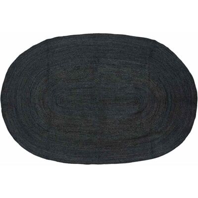Area Rugs Oval Black 205 x 305 cm Jute vidaXL Area Rugs Oval Black 205 x 305 cm Jute vidaXL