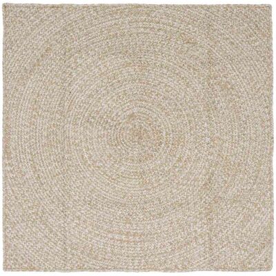 Area Rugs Square Natural and White 160 x 160 cm Jute vidaXL Area Rugs Square Natural and White 160 x 160 cm Jute vidaXL