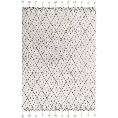 Beliani Cotton Rug - Geometric Pattern 160x230cm - Modern Oriental Style Beliani Cotton Rug - Geometric Pattern 160x230cm - Modern Oriental Style