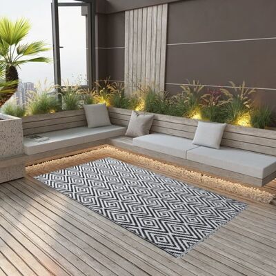 Outdoor Carpet arakil White and Black 120x180 cm pp Vidaxl Outdoor Carpet arakil White and Black 120x180 cm pp Vidaxl