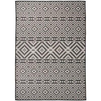 vidaXL Black Stripes Outdoor Flatweave Rug 120x170 cm - Outdoor Rug vidaXL Black Stripes Outdoor Flatweave Rug 120x170 cm - Outdoor Rug