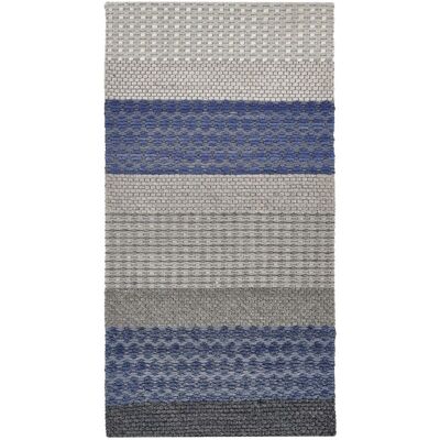 Beliani Wool Area Rug 80 x 150 cm Blue Grey - Area Rug Beliani Wool Area Rug 80 x 150 cm Blue Grey - Area Rug