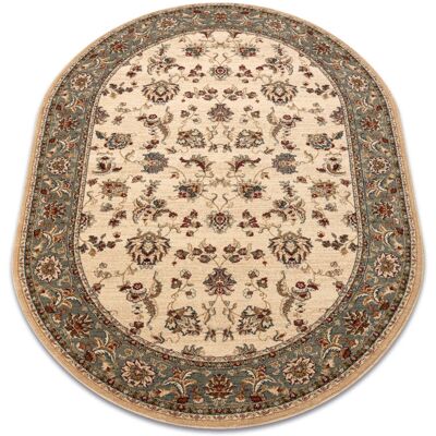 Rugsx - Wool Rug Polish Oval Madras Flowers Jasmin 2 Green 200x300cm - Rug Rugsx - Wool Rug Polish Oval Madras Flowers Jasmin 2 Green 200x300cm - Rug