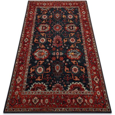 Rug RUGSX Blue Dark Wool Vintage Pattern - Rug Rug RUGSX Blue Dark Wool Vintage Pattern - Rug