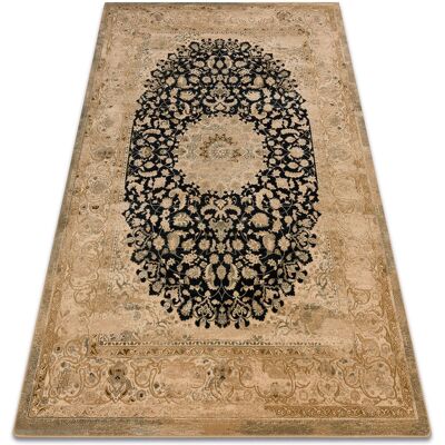 RUGSX Piemonte Wool Rug - Vintage Rosetón Beige / Dark Blue - Rug RUGSX Piemonte Wool Rug - Vintage Rosetón Beige / Dark Blue - Rug
