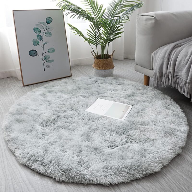 Alwaysh - 1.2 x 1.2m Soft Round Rug for Bedroom Modern Fluffy Circular Rug for Kids Girls Baby Room Plush Circular Rug for Kids Room Cute and Cozy