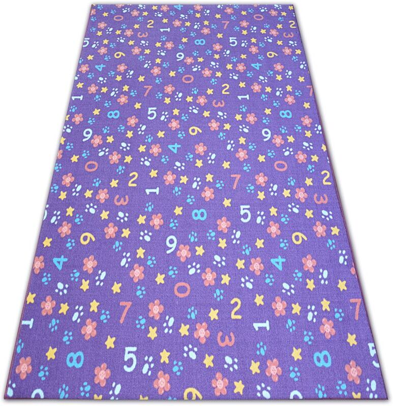 Rugsx - Fitted carpet for kids numbers purple numbers, alphabet, digits purple 100x150 cm