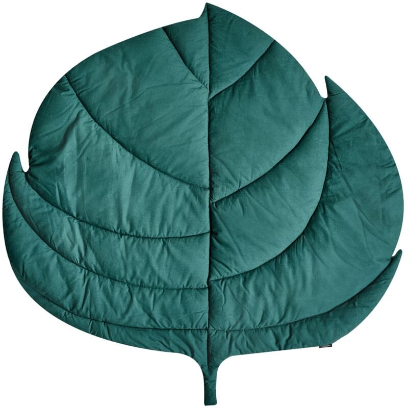 Beliani - Modern Kids Playmat Leaf Shaped Quilted Cotton Cover 110 x 110 cm Nursery Accessory Green Olimp