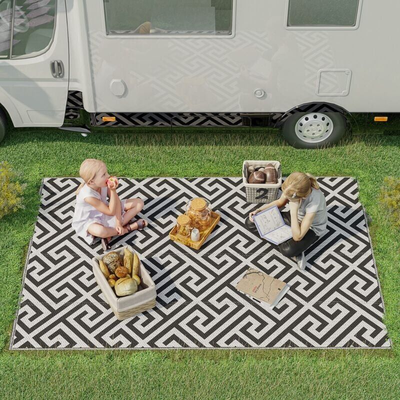 Outsunny - Reversible Outdoor Rug Plastic Straw rv Camping Mat for Garden Deck Picnic 152x243x0.3cm