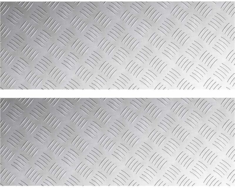 Checker Plates 2 pcs Silver 80 x 30 cm Aluminium Vidaxl