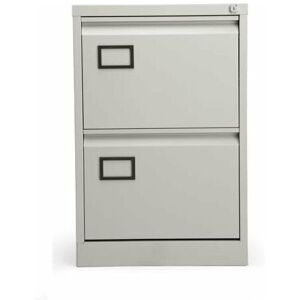 Bisley 2 Drawer Foolscap Filing Cabinet - Goose Grey