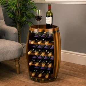 CHRISTOW Wooden Barrel Wine Rack (14 Bottle) - Solid