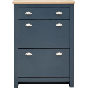 Lancaster 2 Door 1 Drawer Shoe Cabinet Slate Blue - GFW