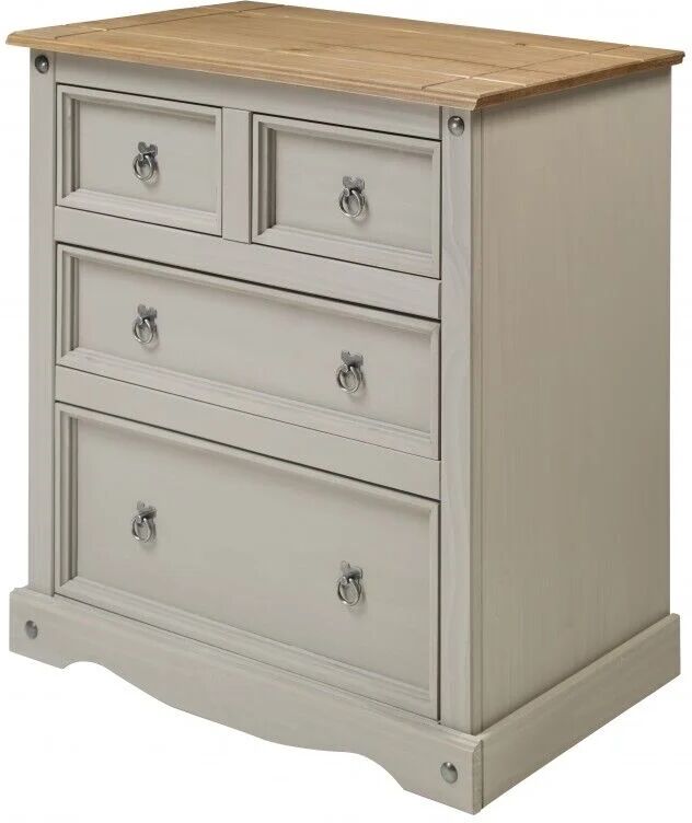 MERCERS FURNITURE Corona Grey Wax Compact 2+2 Chest