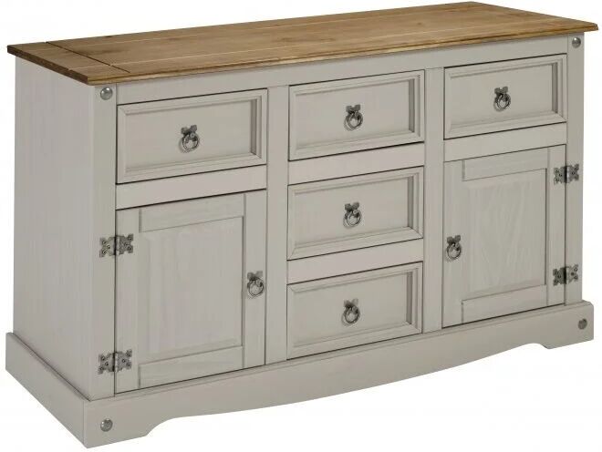 MERCERS FURNITURE Corona Grey Wax Large Sideboard