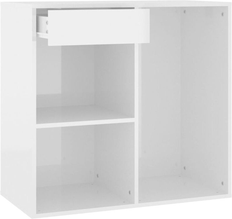 Cosmetic Cabinet High Gloss White 80x40x75 cm Engineered Wood Vidaxl White