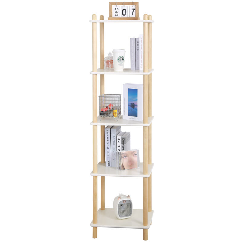 Furniture Hmd - 5 Tier,W40xD30xH147.5cm - White and Natural