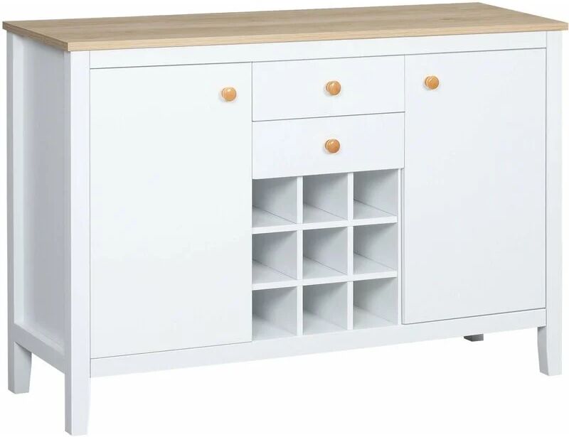 Sideborad with Wine Rack, Buffet Cabinet for Living room, Natural Handle - Natural wood finish - Homcom