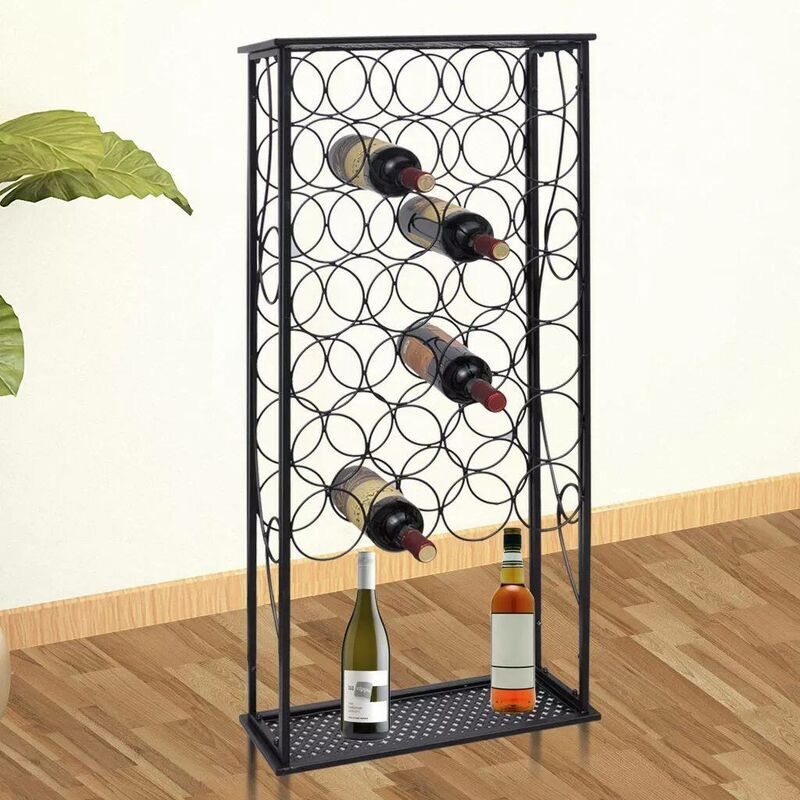 Wine Rack for 28 Bottles Metal VD08449 - Hommoo