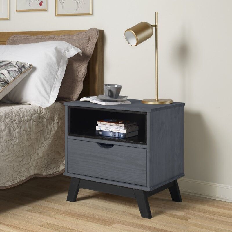 MERCERS FURNITURE Scandian Grey Bedside Cabinet