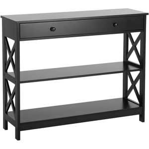 BELIANI Modern 1 Drawer Sideboard Black with Shelves Storage Living Room Montgomery - Black