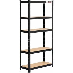 Rhino Racking - 10 Bays 150 x 75 x 30cm Black 5 Tier Boltless Heavy Duty Garage Shelving Unit 1000kg Load Weight