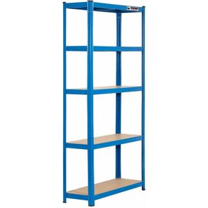 Rhino Racking - 10 Bays 180 x 90 x 30cm Blue 5 Tier Boltless Heavy Duty Garage Shelving Unit 1000kg Load Weight