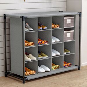 LIVINGANDHOME 16 Cube Fabric Shoe Storage Rack