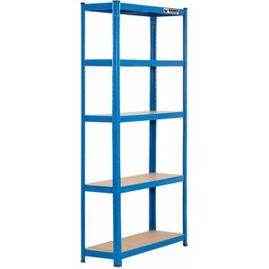 Rhino Racking - 180 x 90 x 30cm Blue 5 Tier Boltless Heavy Duty Garage Shelving Unit 1000kg Load Weight