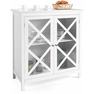 COSTWAY 2-door Kitchen Buffet Sideboard Modern Pantry Cupboard Wooden Wine Bar Cabinet