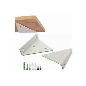 ROSE 2 Pieces Shelf Brackets, Floating Shelf Brackets, Invisible Concealed Shelf Brackets, Triangle Wall Mounted Shelves, For Living Room Bedroom (White)