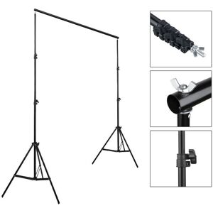 Denuotop - 22M Backdrop Support Stand Set 3 Fish Mouth Clips Black