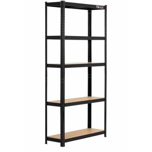 Rhino Racking - 3 Bays 180 x 90 x 30cm Black 5 Tier Boltless Heavy Duty Garage Shelving Unit 1000kg Load Weight