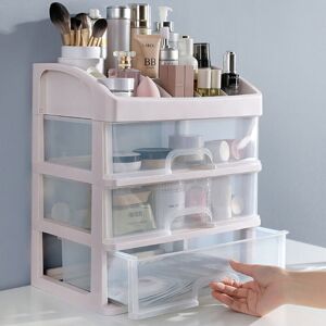 LIVINGANDHOME Cosmetic Display Holder Organizer with 3 Tier Storage Drawers