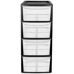 Viss - 4 drawer plastic A4+ tower for school home bedroom office - strong volcanic ash