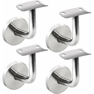 TINOR 4 Pieces Support Wall Mounted Handrail Brackets, Stainless Steel Banister Rail Brackets for Stairs, Handrail Holder with Cover Rosette for Indoor and