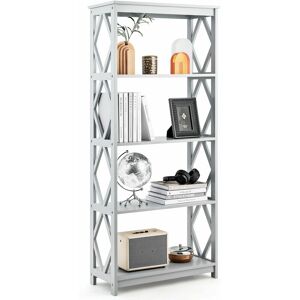 COSTWAY 4-Tier Wood Bookshelf Freestanding Storage Rack Bookcase Display Rack Organizer